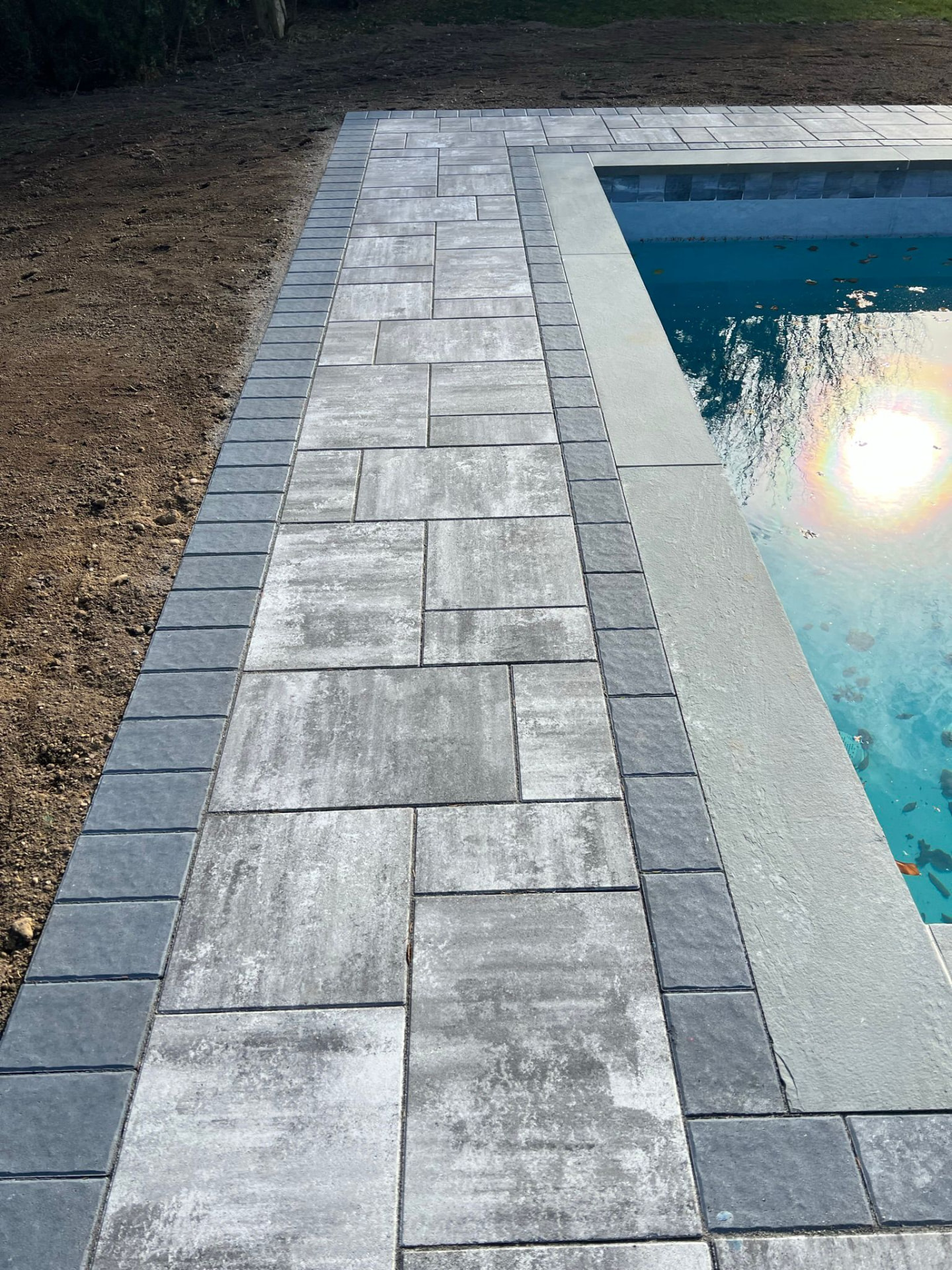 Bluestone coping & paver surround — Westhampton, NY