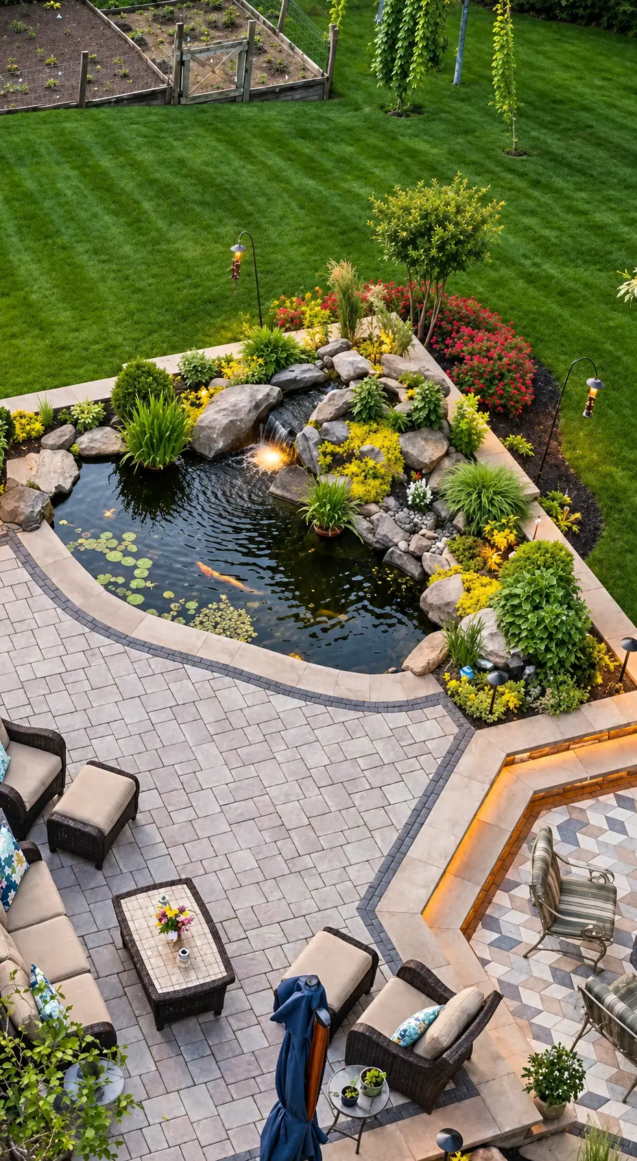 Outdoor living space with patio built by APM O'Neill & Sons