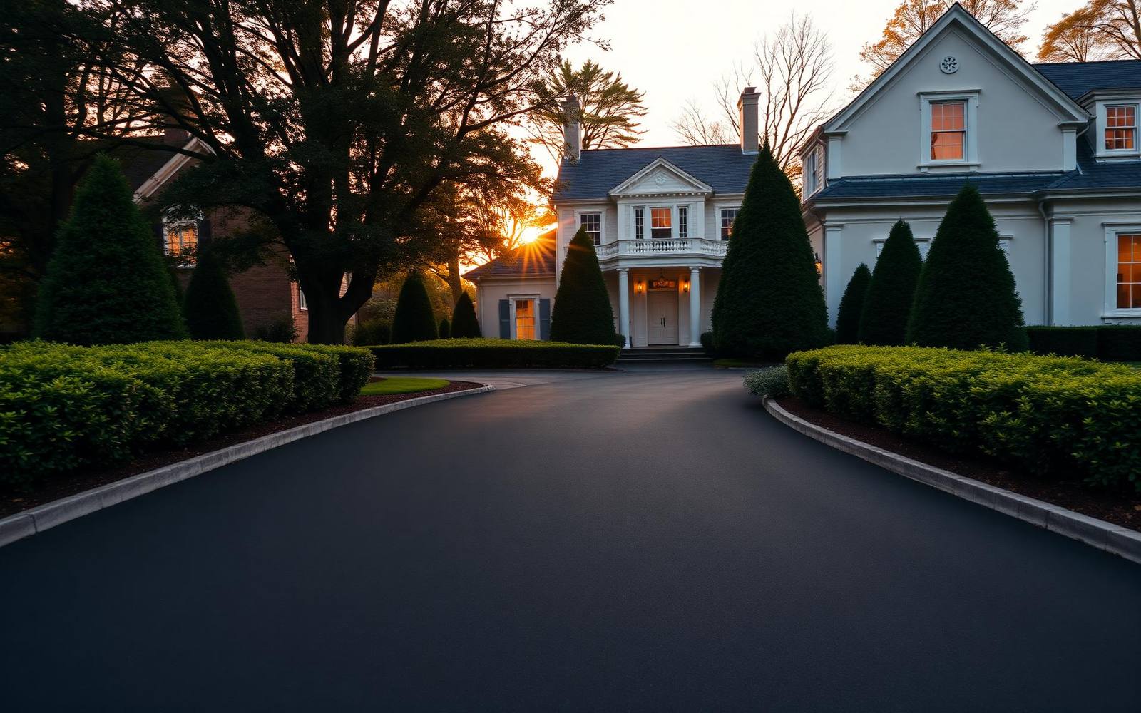 Paver driveway and stone masonry by APM O'Neill & Sons on Long Island