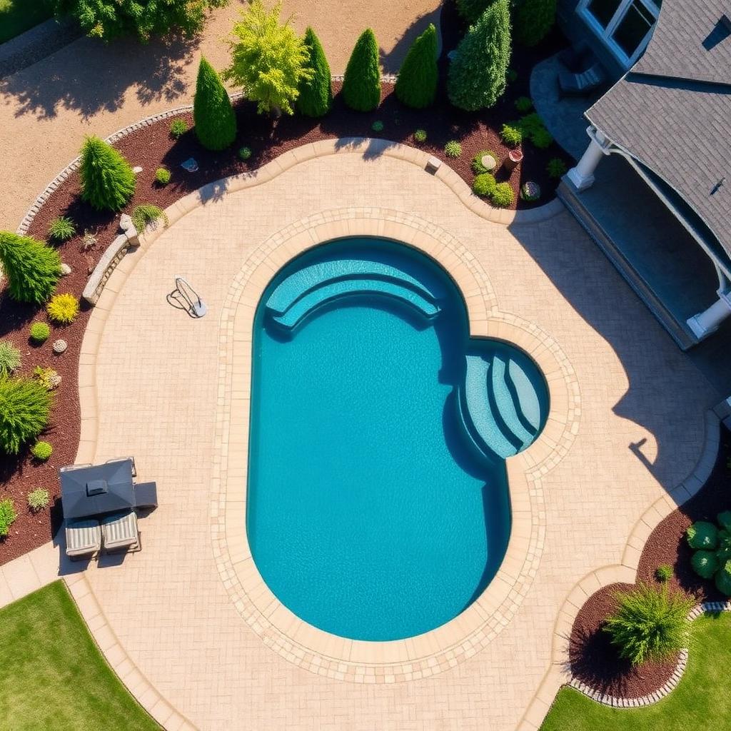 Aerial paver pool deck