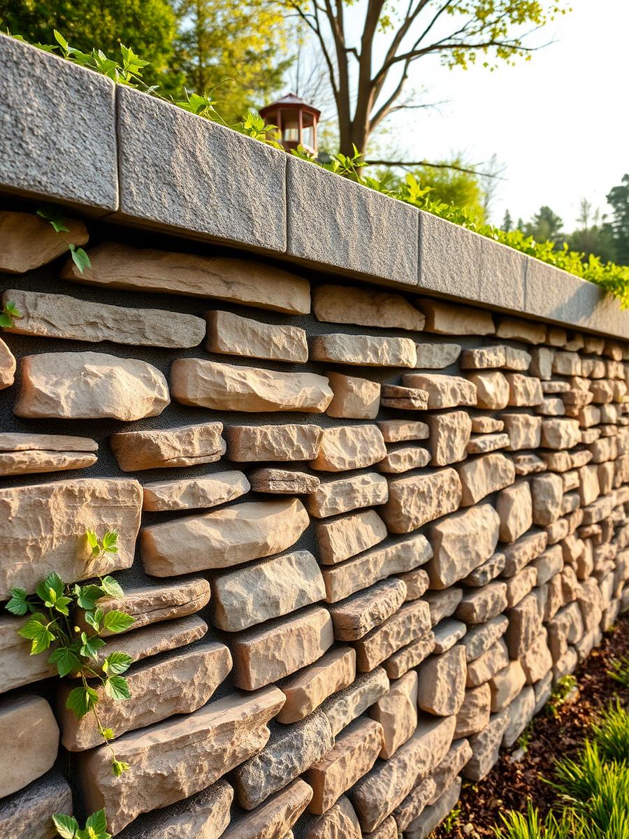 Natural stone retaining wall — Holbrook, NY